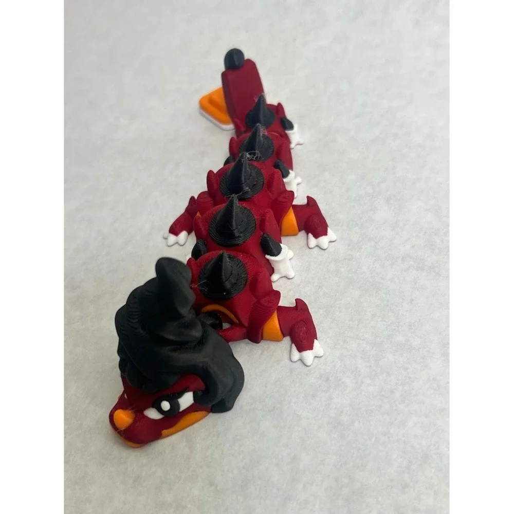 Salem Sister Articulated 3D Printed Dragon Witch Halloween Fidget Toy Red Black